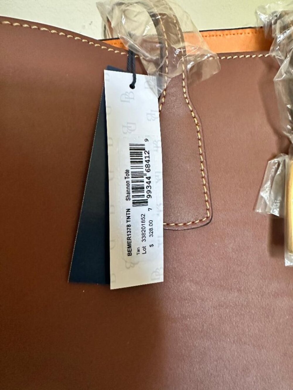 NWT DOONEY & BOURKE TAN LEATHER SHANNON TOTE $328 MSRP - Picture 7 of 7